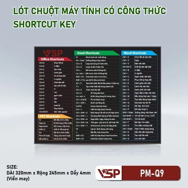 Lót chuột VSP PM-Q9 Công thức